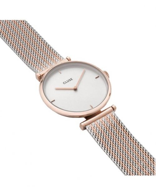 CLUSE Triomphe Mesh, Rose Gold, White/Silver/ Rose Gold