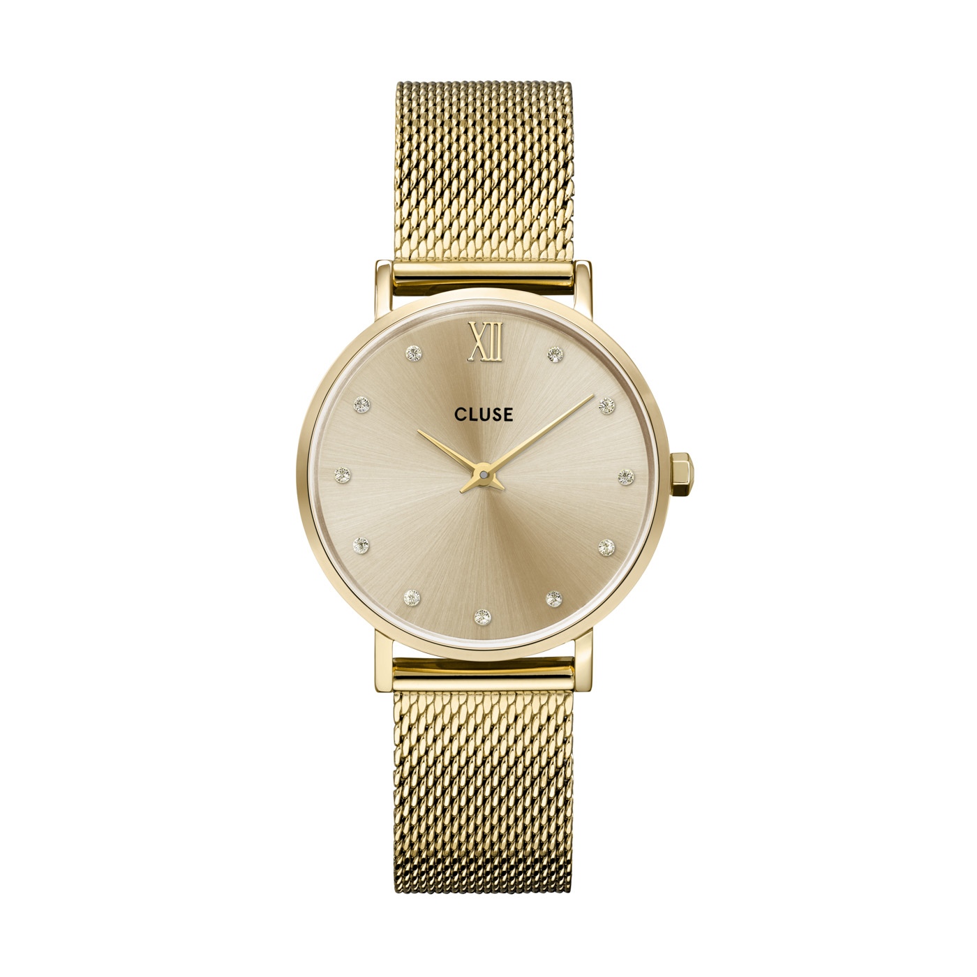 CW10204_frontal_w CLUSE Minuit Gold Stainless Steel Bracelet CW10204 - Image 1
