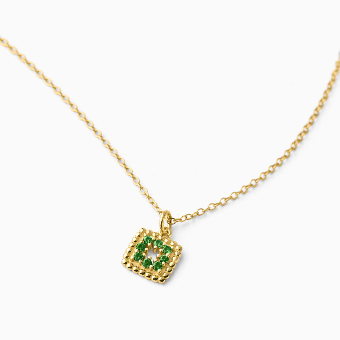 JIANEC60_0026_10_1300x Γυναικείο ασημένιο κολιέ KALK Cubo Emerald Χρυσό - Image 1