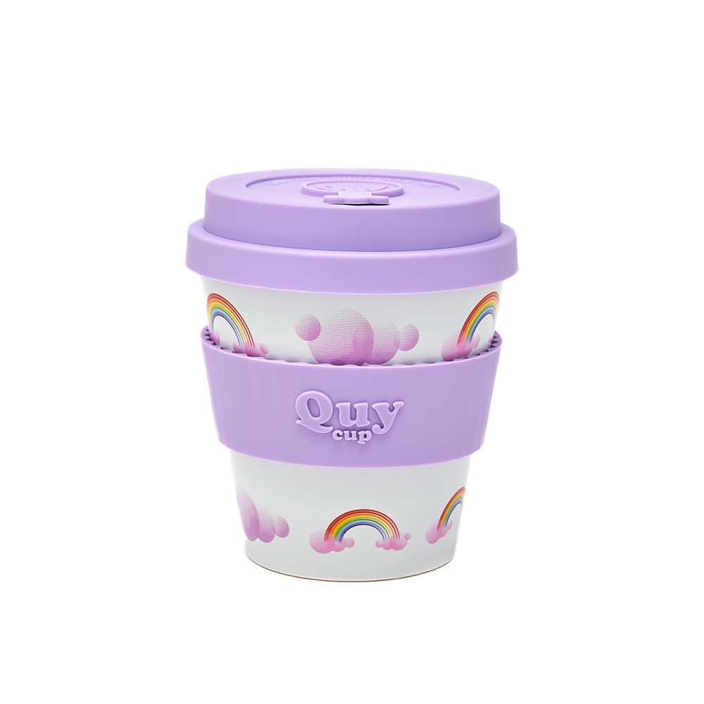 popup_911202211039 Επαναχρησιμοποιούμενο ποτήρι (R-Pet) Cappuccino Quy Cup Over The Rainbow 250ml RPETBAMB25-658 - Image 1