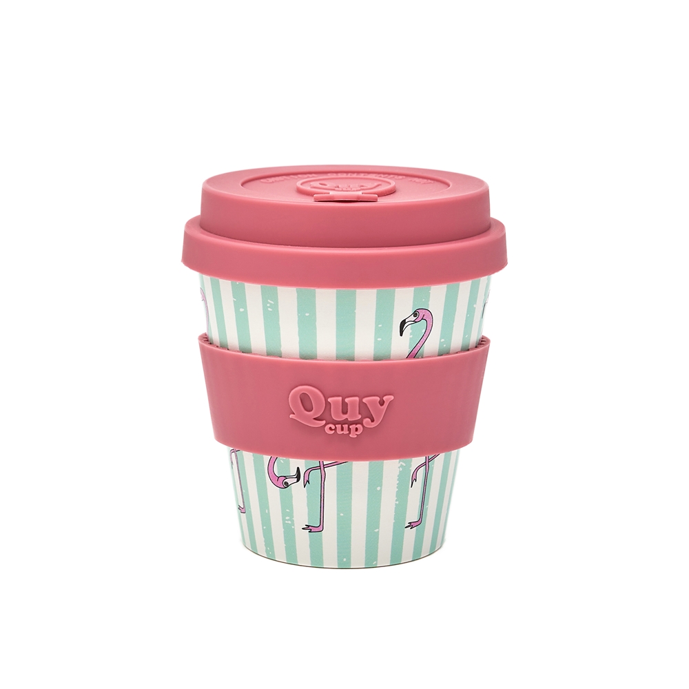 popup_911202211150 Επαναχρησιμοποιούμενο ποτήρι (R-Pet) Cappuccino Quy Cup Flamingo 250ml RPETBAMB25-659 - Image 1