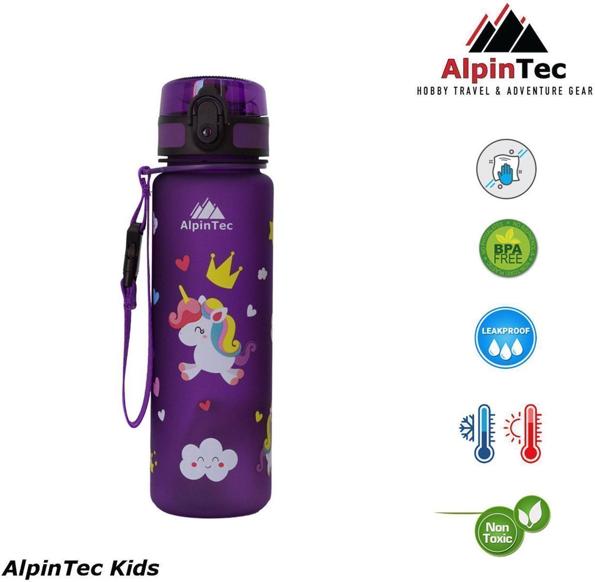 AlpinPro-Πλαστικό-Παγούρι-Unicorn-C-500PE-3-500ml Παγούρι Tritan AlpinTec Kids 500ml Unicorn - Image 1