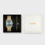 Cluse Gift Box, La Tetragone, Mesh Watch & Chain Bracelet, Gold Colour CG10320