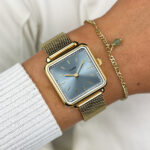Cluse Gift Box, La Tetragone, Mesh Watch & Chain Bracelet, Gold Colour CG10320 - Image 2