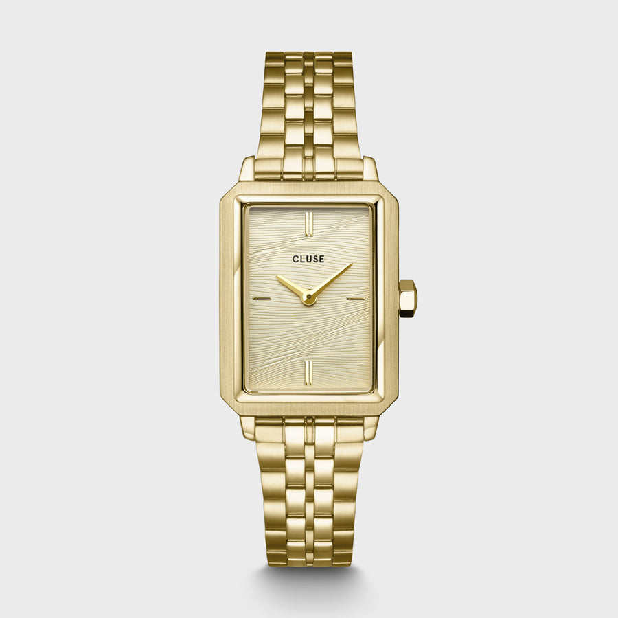 CW11511_frontal CLUSE Fluette Watch Steel Sand Texture Gold Gold Colour CW11511 - Image 1