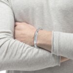 BOSS Ανδρικό Βραχιόλι από ανοξείδωτο ατσάλι 1580596M Ασημί - Image 2