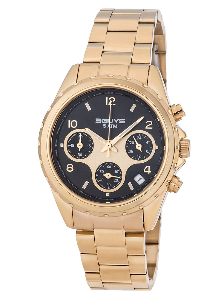 3G2160585E 3GUYS Chronograph Gold Stainless Steel Bracelet 3G21605 - Image 1