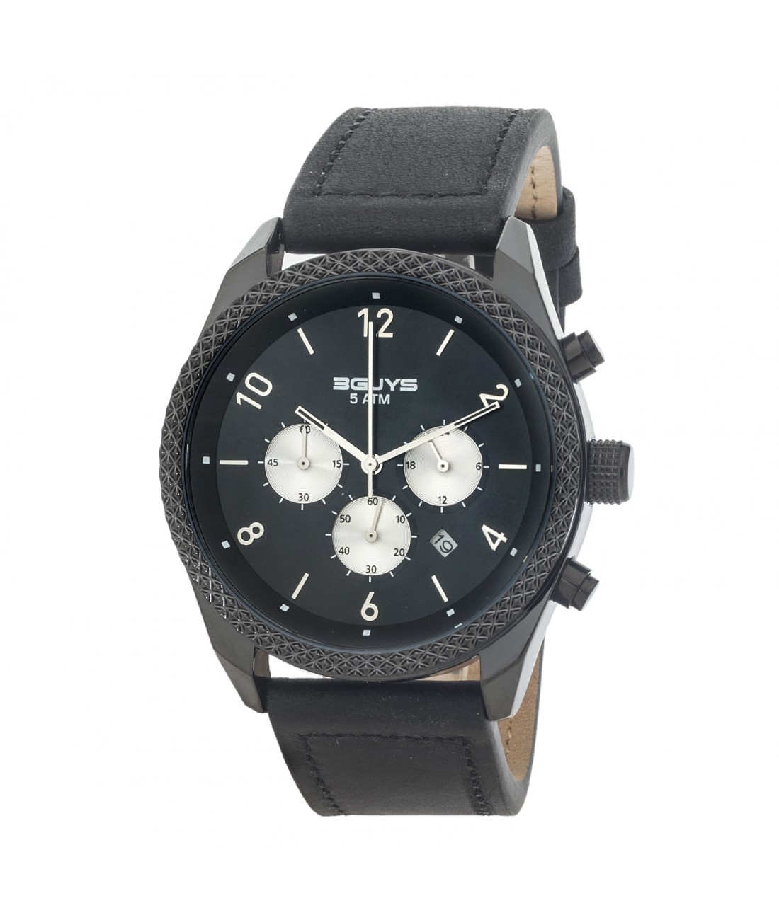 3G25002-85E-1100x1300w 3GUYS Black Leather Strap 3G25002 - Image 1