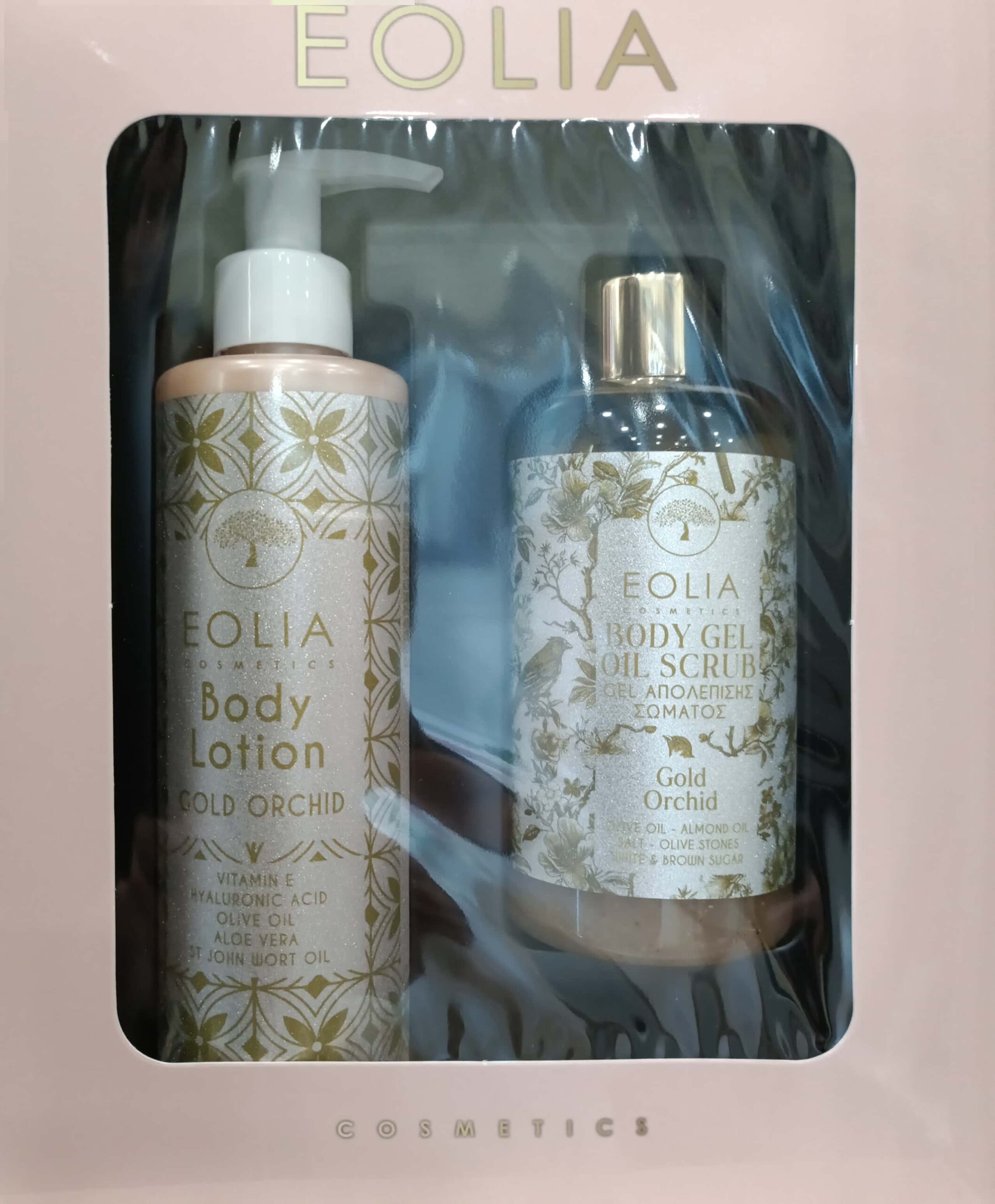 Eolia Cosmetics Gift Box 2x2 Eolia Cosmetics Gift Box Body Lotion & Body Scrub Gold Orchid 250ml - Image 1