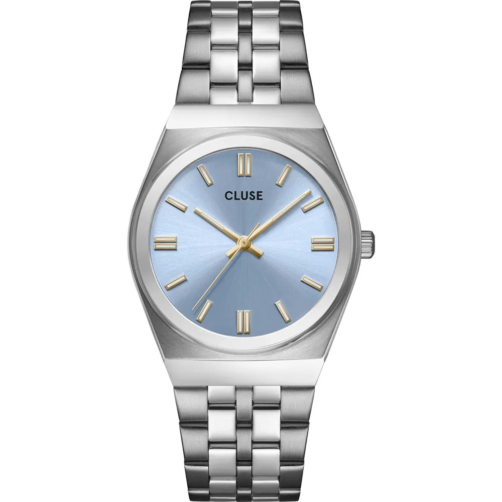cluse-cw35102-retro-70s-17478296 CLUSE Retro 70's Watch Steel Blue Silver Colour CW35102 - Image 1
