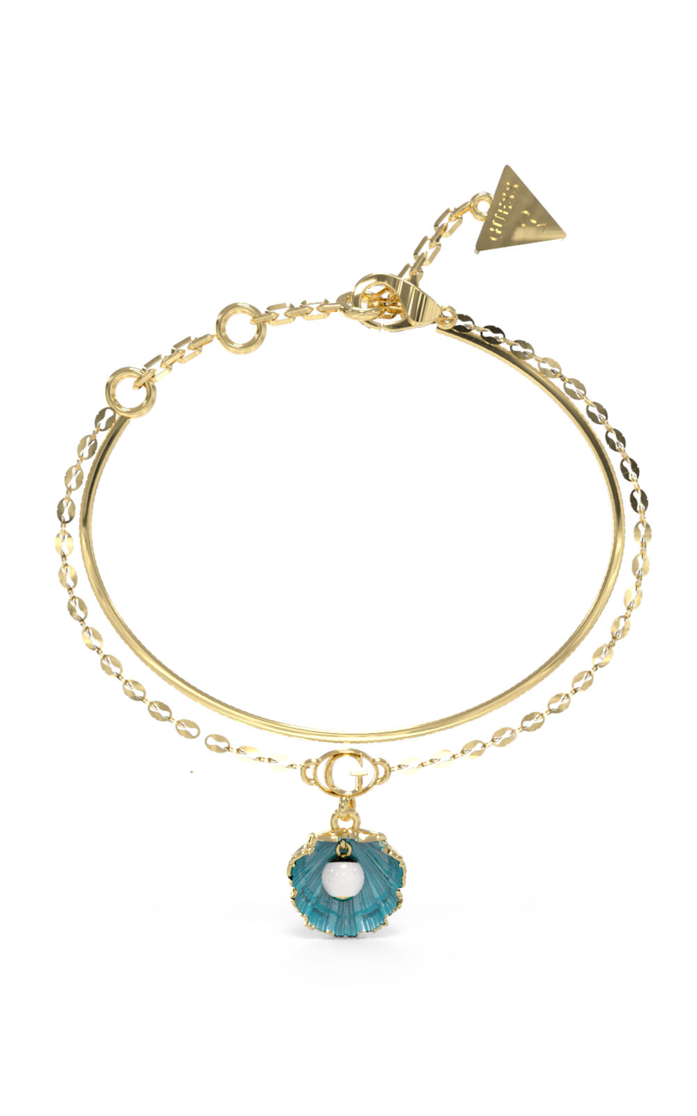 GUESS-STEEL-SEASHELL-JUBB05131JWYGLBL-Βραχιόλι-Χρυσό-Με-Μπλε-Κοχύλι GUESS STEEL SEASHELL JUBB05131JWYGLBL Βραχιόλι Χρυσό Με Μπλε Κοχύλι - Image 1
