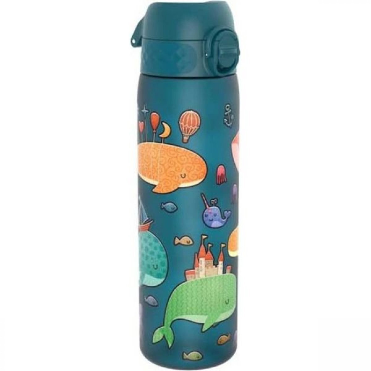 Πλαστικό Παγούρι Slim 500ml Ion8 Με Φάλαινες - Μπλε - Image 1