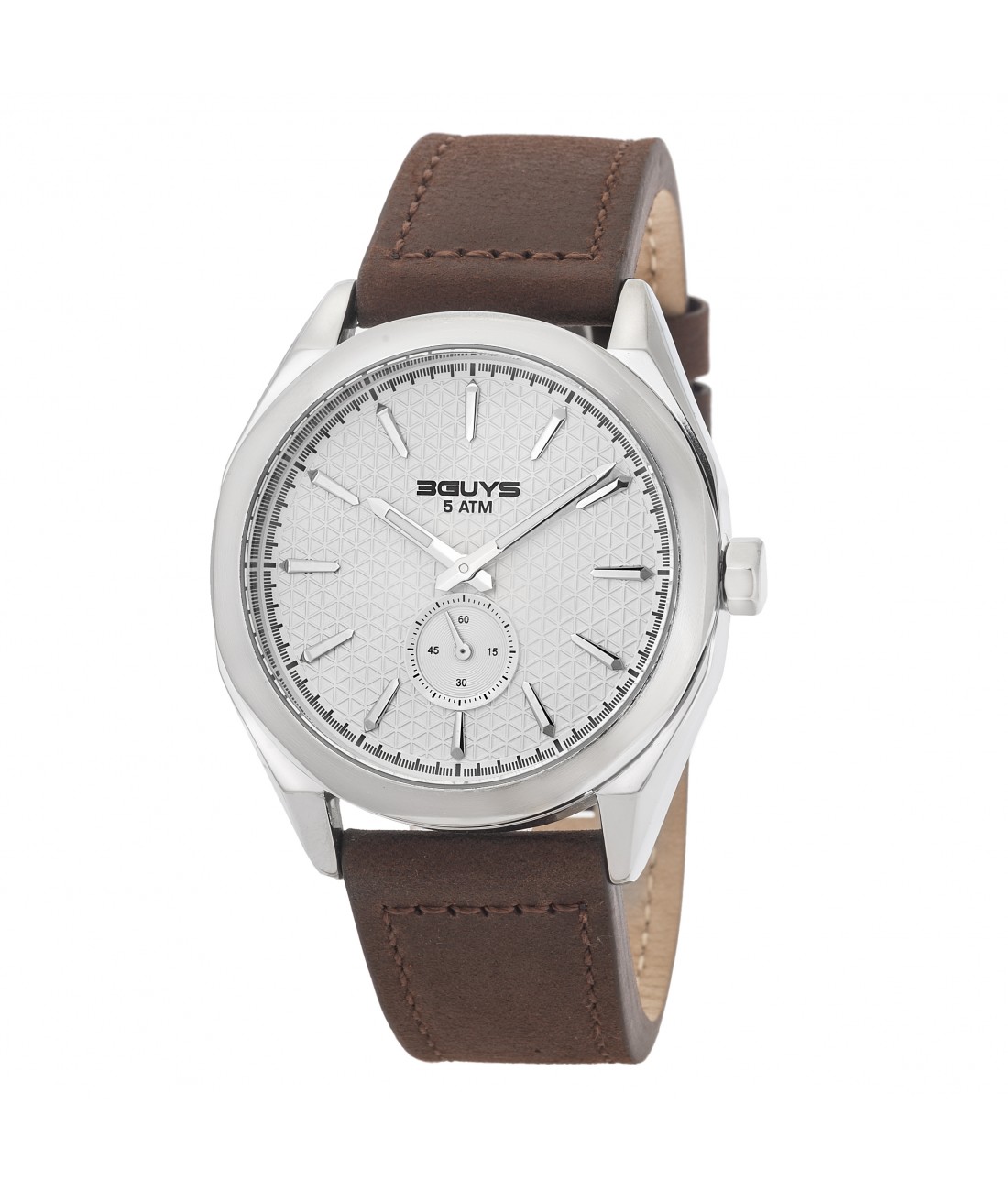 3G82003-69E-1100x1300w Ρολόι 3GUYS Brown Leather Strap 3G82003 - Image 1