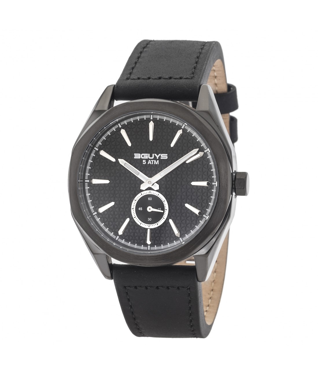 3G82006-69E-1100x1300w Ρολόι 3GUYS Black Leather Strap 3G82006 - Image 1