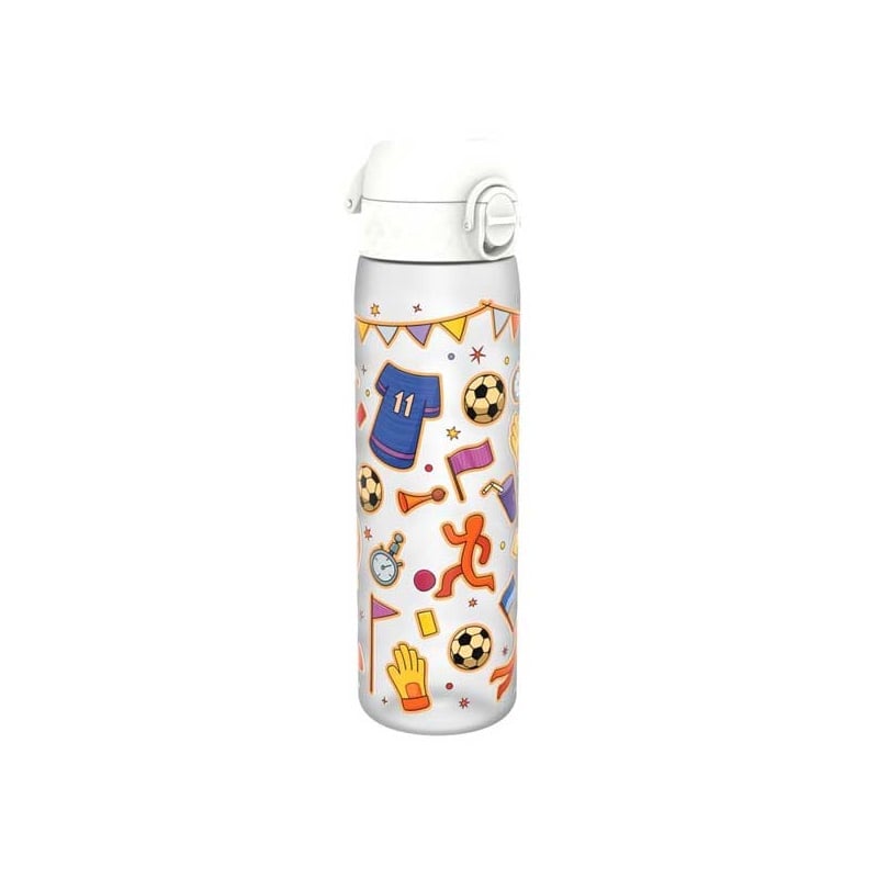 παγούρι-500ml-slim-ποδόσφαιρο-ion8-i8rf500pifoot Πλαστικό Παγούρι Slim 500ml Ion8 Με Ποδόσφαιρο - Άσπρο - Image 1