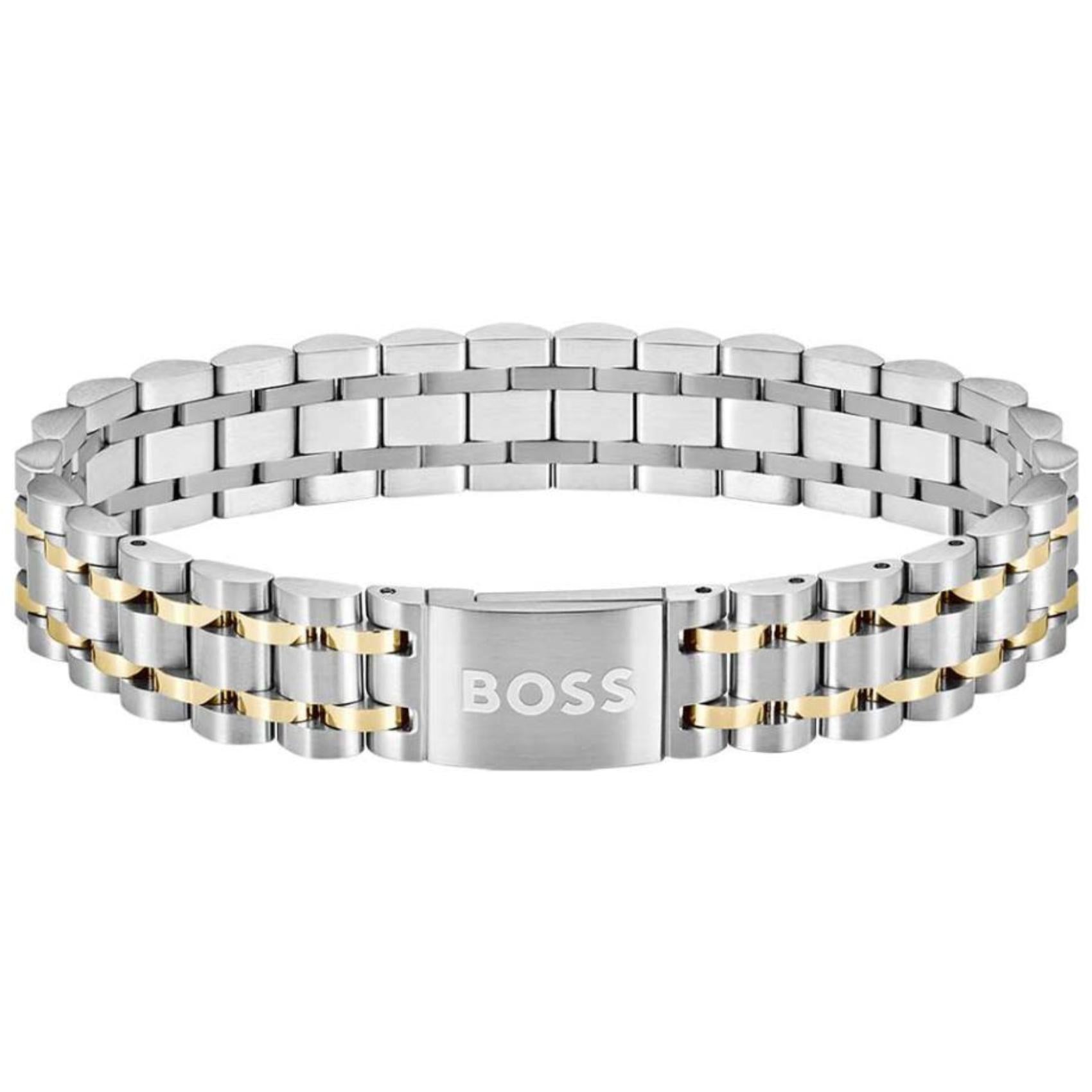 andriko-vraxioli-boss-1580647-atsalino-ashmi-xryso BOSS Ανδρικό Βραχιόλι από ανοξείδωτο ατσάλι 1580647 - Ασημί - Image 1