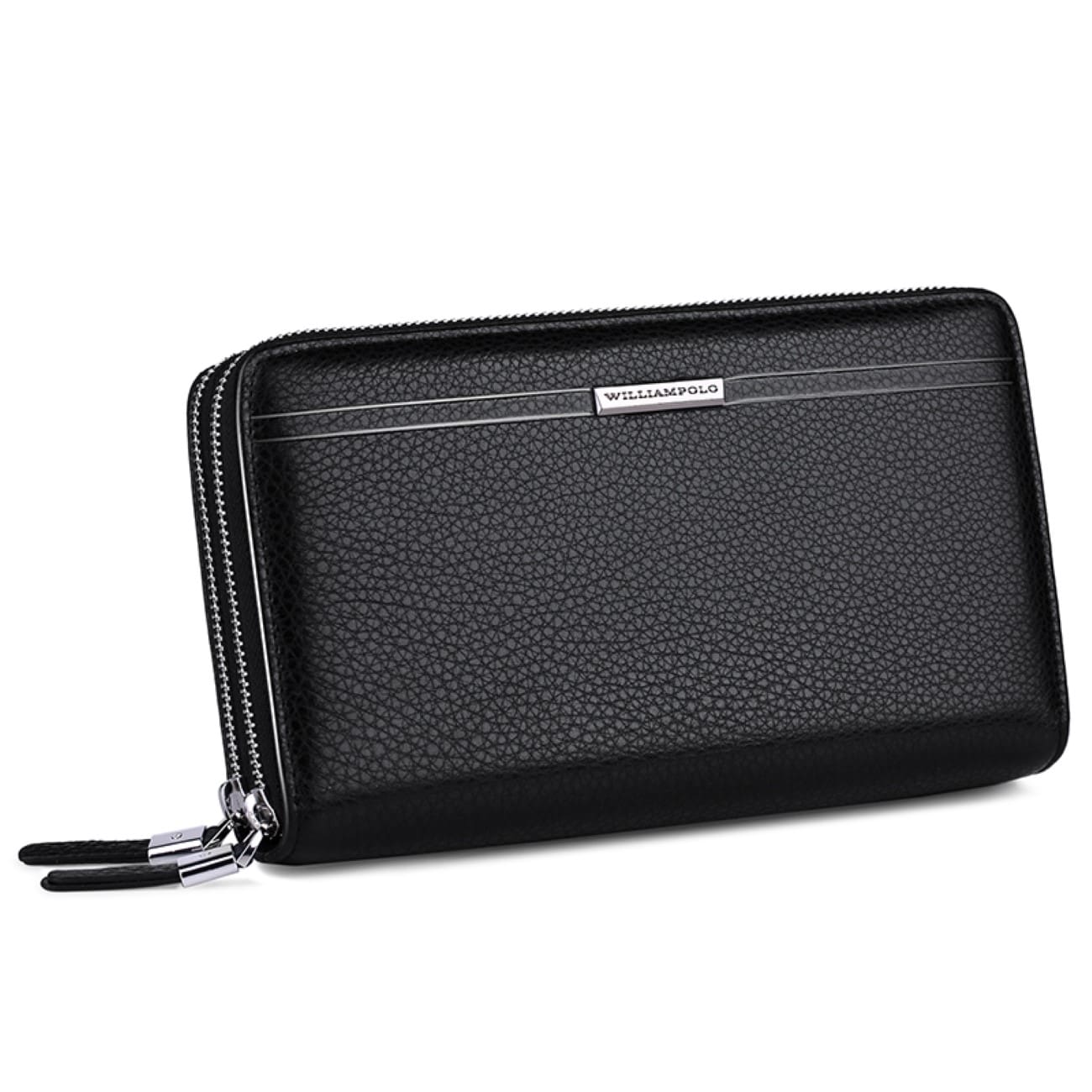 163LARGE-2-1 Δερμάτινο Ανδρικό πορτοφόλι William Polo 163(LARGE) black - Image 1