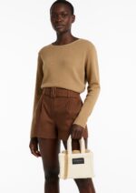 SORENA HANDMADE TEDDY BEIGE MINI TOTE BAG SBST-0008-0012