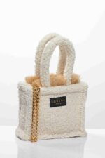 SORENA HANDMADE TEDDY BEIGE MINI TOTE BAG SBST-0008-0012 - Image 2