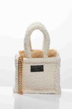 SORENA HANDMADE TEDDY BEIGE MINI TOTE BAG SBST-0008-0012 - Image 4