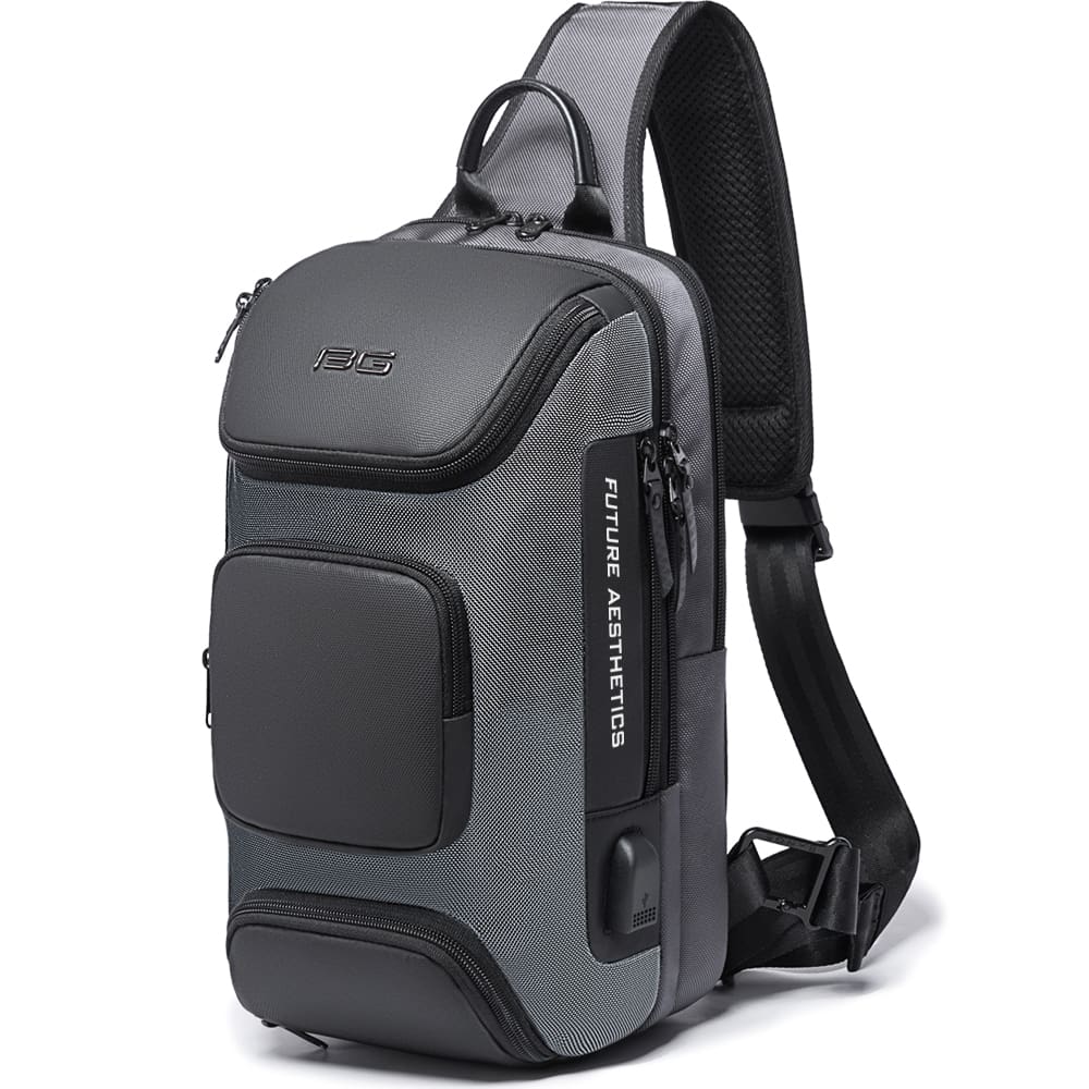 7086-12 Τσαντάκι ώμου χιαστί crossbody Bange 7086 γκρί - Image 1