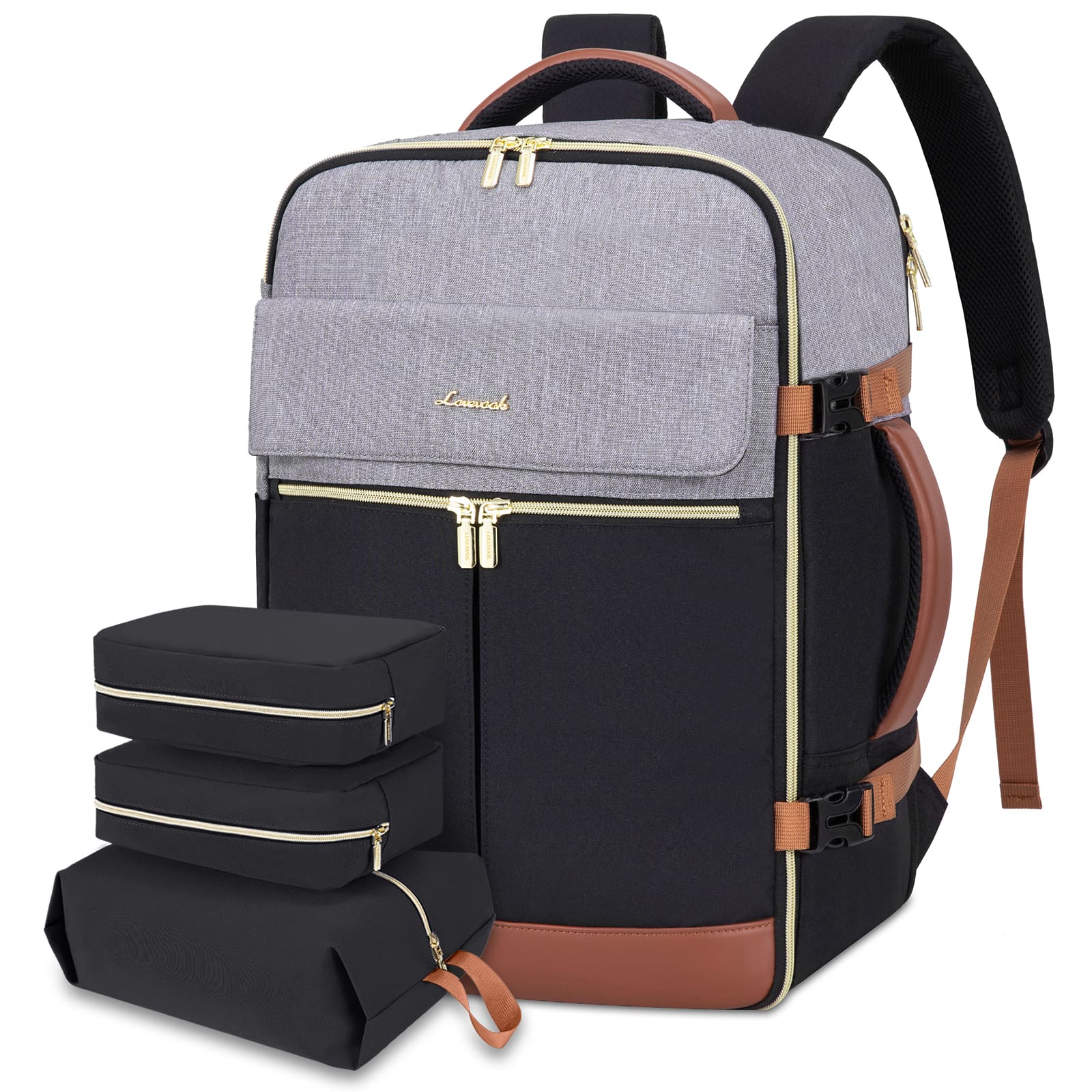 MB2112-4 Σακίδιο Ταξιδίου Καμπίνας 40L 17,3" MB2112 black gray brown - Image 1
