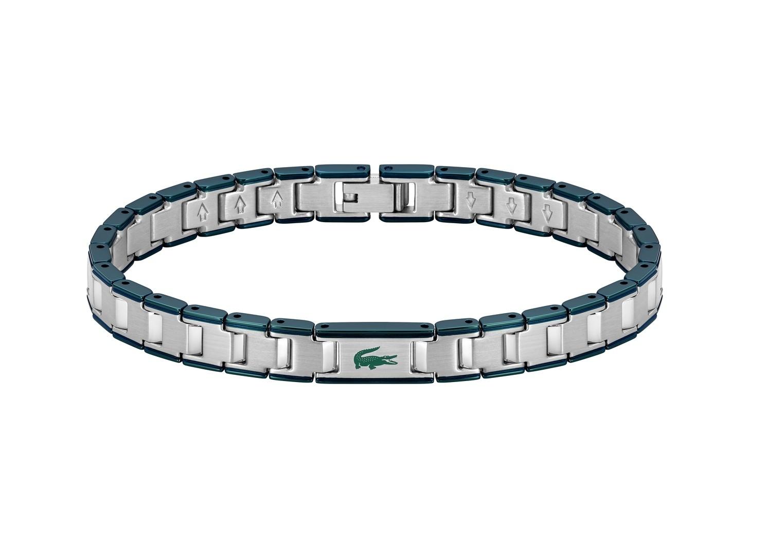 lacoste-vrachioli-apo-anoxeidoto-atsali-silver-green-2040590_image1 LACOSTE Ανδρικό Βραχιόλι από ανοξείδωτο ατσάλι 2040590 - Ασημί - Image 1
