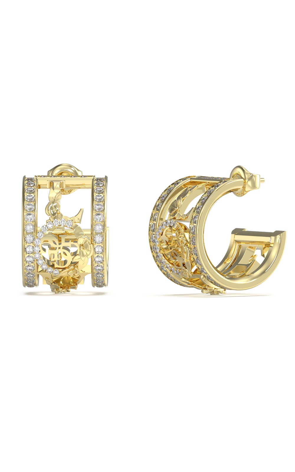 GUESS-STEEL-4-LOVE-JUBE05036JWYGT-U-Σκουλαρίκια-Χρυσά-Με-Σχέδιο-Και-Πέτρες GUESS STEEL 4 LOVE JUBE05036JWYGT/U Σκουλαρίκια Χρυσά Με Σχέδιο Και Πέτρες - Image 1