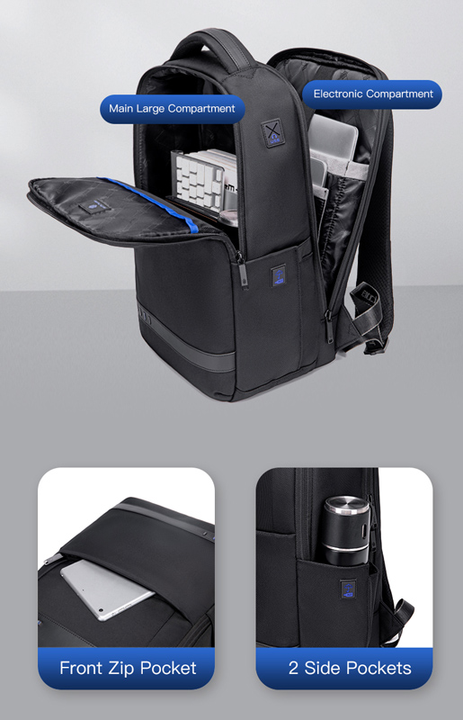 B00498-BK-1 ARCTIC HUNTER τσάντα πλάτης B00498 με θήκη laptop 15.6", 22L, μαύρη - Image 1