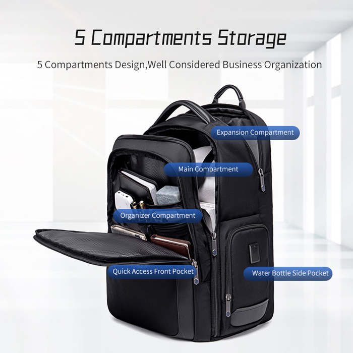B00544-BK-2 ARCTIC HUNTER τσάντα πλάτης B00544 με θήκη laptop 17", 40L, USB, μαύρη - Image 1