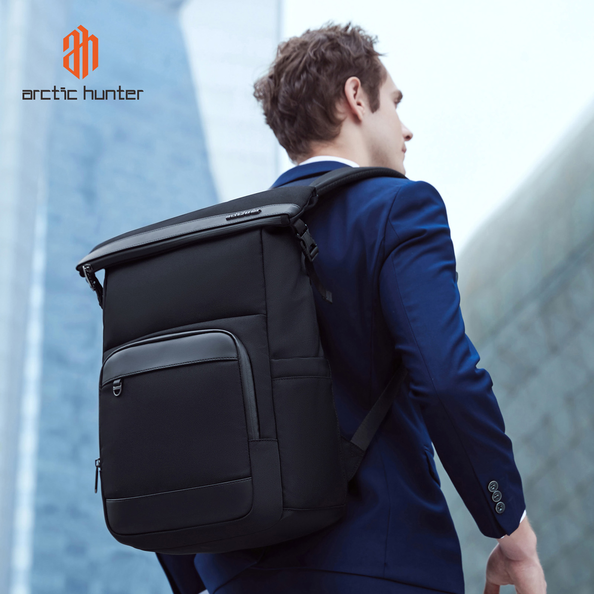 B00684-BK-1 ARCTIC HUNTER τσάντα πλάτης B00684 με θήκη laptop 15.6", 18.5L, μαύρη - Image 1