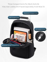 ARCTIC HUNTER τσάντα πλάτης B00915 με θήκη laptop 15.6", USB, 20L, μαύρη - Image 2