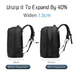 ARCTIC HUNTER τσάντα ταξιδίου LG00861 με θήκη laptop 15.6", τροχήλατη, 42L/54L, μαύρη - Image 6