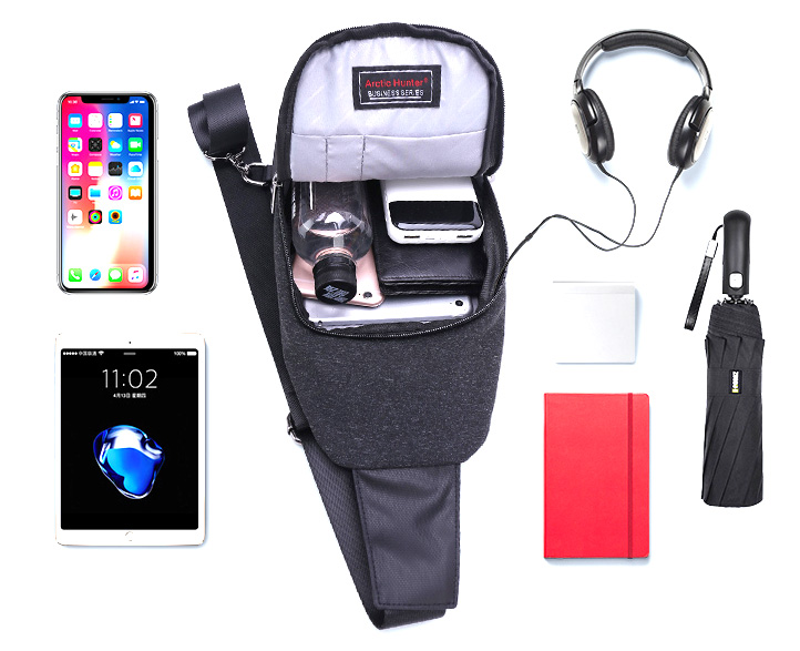 XB0058-BK-4 ARCTIC HUNTER τσάντα Crossbody XB0058, 5L, μαύρη - Image 1