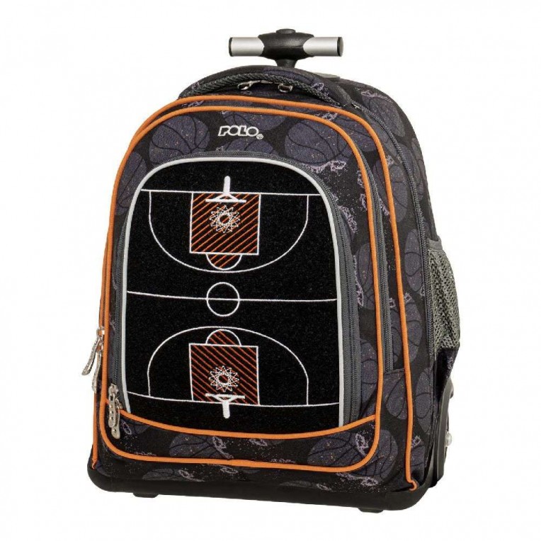 trolley-backpack-polo-orbit-basketball-velcro-965056-8423 POLO Σχολική Τσάντα Τρόλεϊ BasketBall 965056-8423 Football - Γκρι - Image 1