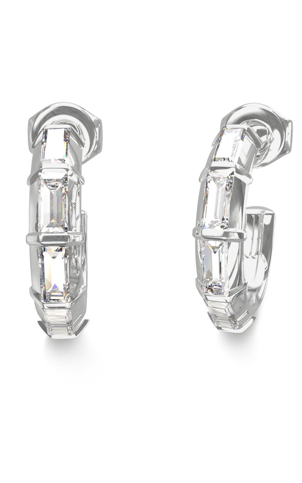 GUESS-STEEL-LES-BAGUETTES-JUBE06332JWRHT-U-Κρίκοι-Ασημένιοι-Με-Πέτρες GUESS STEEL LES BAGUETTES JUBE06332JWRHT/U Κρίκοι Ασημένιοι Με Πέτρες - Image 1