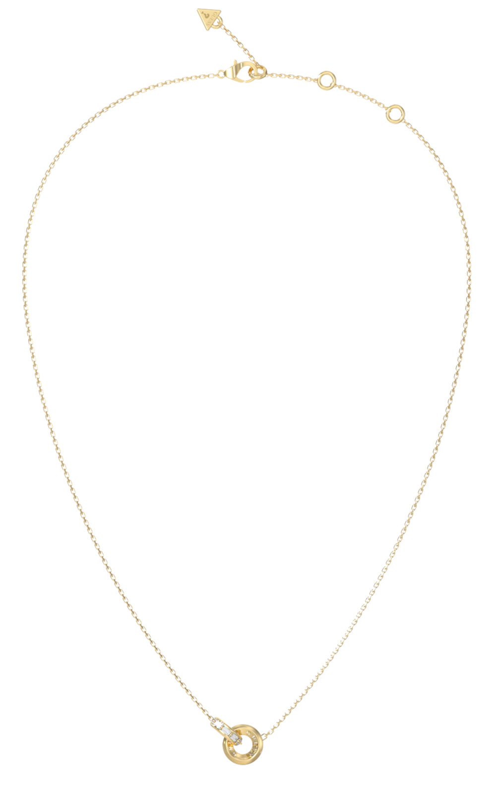 GUESS-STEEL-LES-BAGUETTES-JUBN06330JWYGT-U-Κολιέ-Χρυσό-Με-Δυο-Κρικάκια GUESS STEEL LES BAGUETTES JUBN06330JWYGT/U Κολιέ Χρυσό Με Δυο Κρικάκια - Image 1
