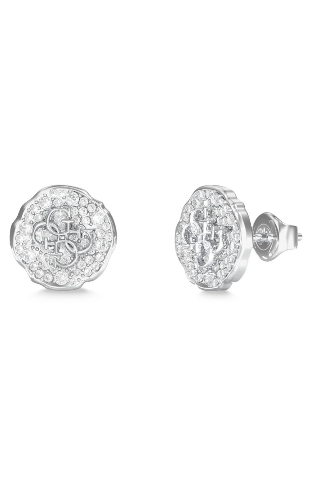 GUESS-STEEL-MORNING-GRACE-JUBE06381JWRHT-U-Σκουλαρίκια-Ασημένια-Με-Πέτρες-Και-Λογότυπο GUESS STEEL MORNING GRACE JUBE06381JWRHT/U Σκουλαρίκια Ασημένια Με Πέτρες Και Λογότυπο - Image 1