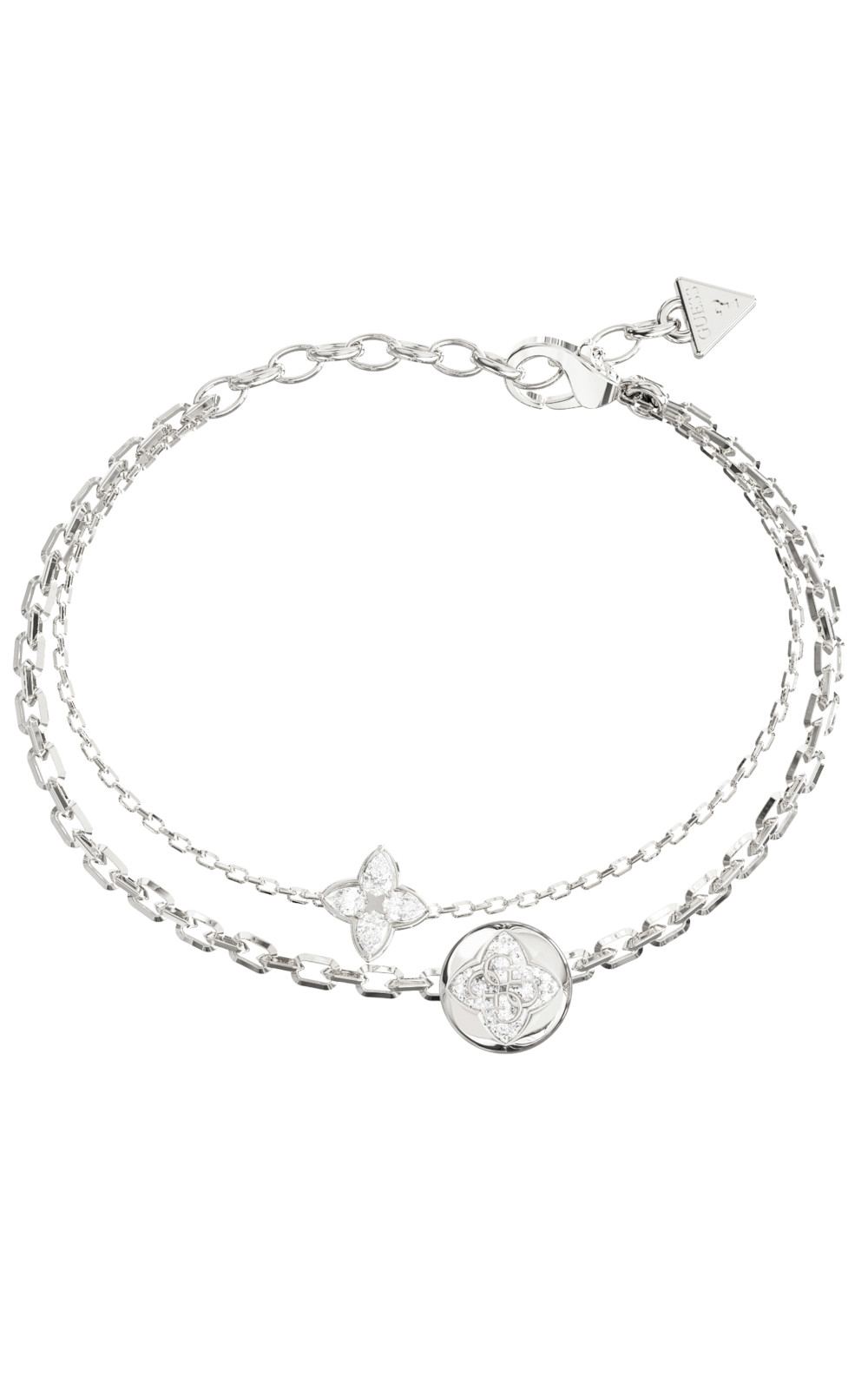 GUESS-STEEL-SPINNING-BLOOM-JUBB06469JWRHL-Βραχιόλι-Ασημένιο-Με-Διπλή-Αλυσίδα-Με-Σχέδια GUESS STEEL SPINNING BLOOM JUBB06469JWRHL Βραχιόλι Χρυσό Με Διπλή Αλυσίδα Με Σχέδια - Image 1