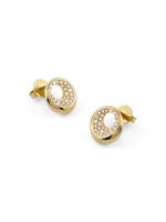 GUESS STEEL MOON DROPS JUBE06247JWYGT/U Σκουλαρίκια Χρυσά Με Πέτρες Και Λογότυπο - Image 2