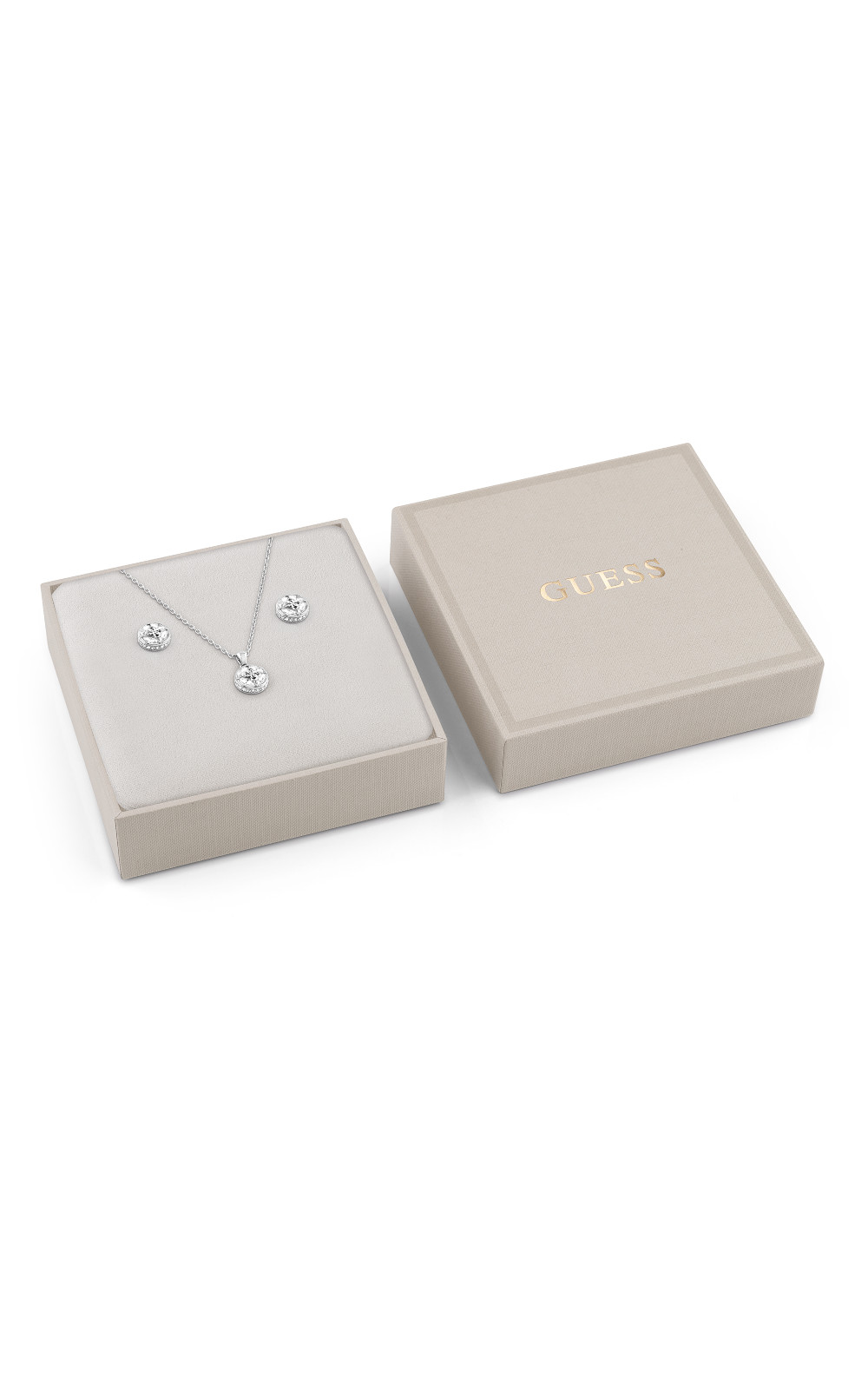 GUESS-STEEL-4G-SUPREME-JUBS06066JWRHT-U-Κουτάκι-Με-Ασημένιο-Κολιέ-Και-Σκουλαρίκια GUESS STEEL 4G SUPREME JUBS06066JWRHT/U Κουτάκι Με Ασημένιο Κολιέ Και Σκουλαρίκια - Image 1