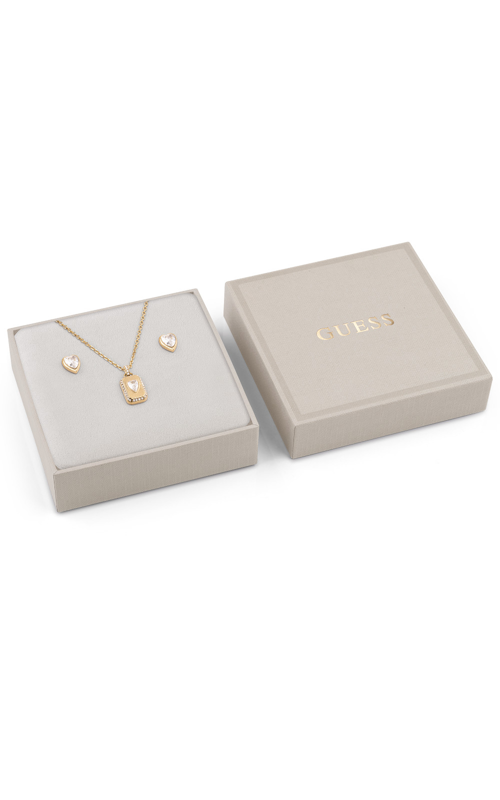 GUESS-STEEL-CRYSTAL-LOVE-JUBS06049JWYGT-U-Κουτάκι-Με-Χρυσό-Κολιέ-Και-Σκουλαρίκια GUESS STEEL CRYSTAL LOVE JUBS06049JWYGT/U Κουτάκι Με Χρυσό Κολιέ Και Σκουλαρίκια - Image 1