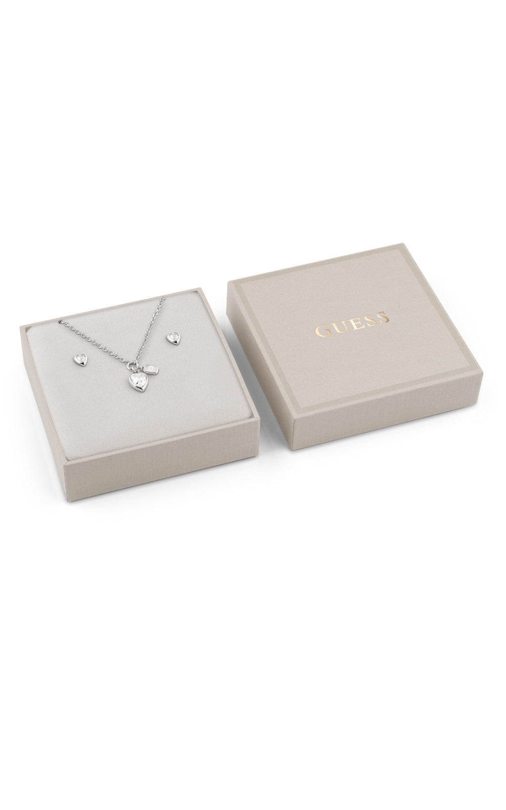 GUESS-STEEL-CRYSTAL-LOVE-JUBS06051JWRHT-U-Κουτάκι-Με-Ασημένιο-Κολιέ-Και-Σκουλαρίκια GUESS STEEL CRYSTAL LOVE JUBS06051JWRHT/U Κουτάκι Με Ασημένιο Κολιέ Και Σκουλαρίκια - Image 1
